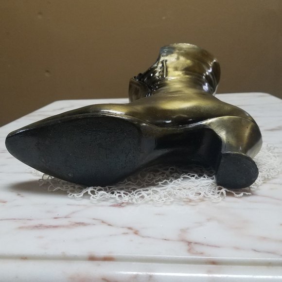 1950's Brass Victorian Decorative Boot Vase - Picture 8 of 9